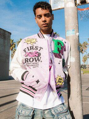 First Row Kaneda's Bike Varsity Jacket Lavendar Size Large